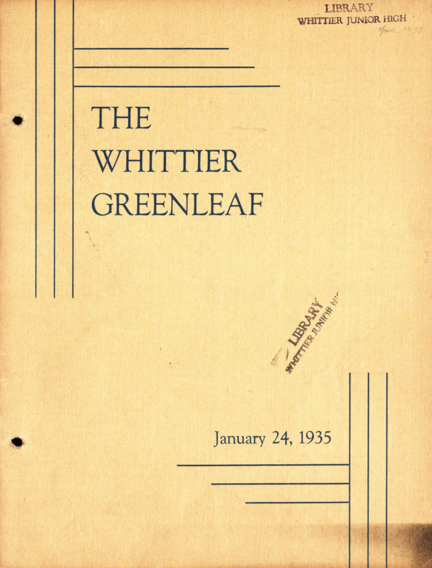 1935 Whittier Junior High Yearbook